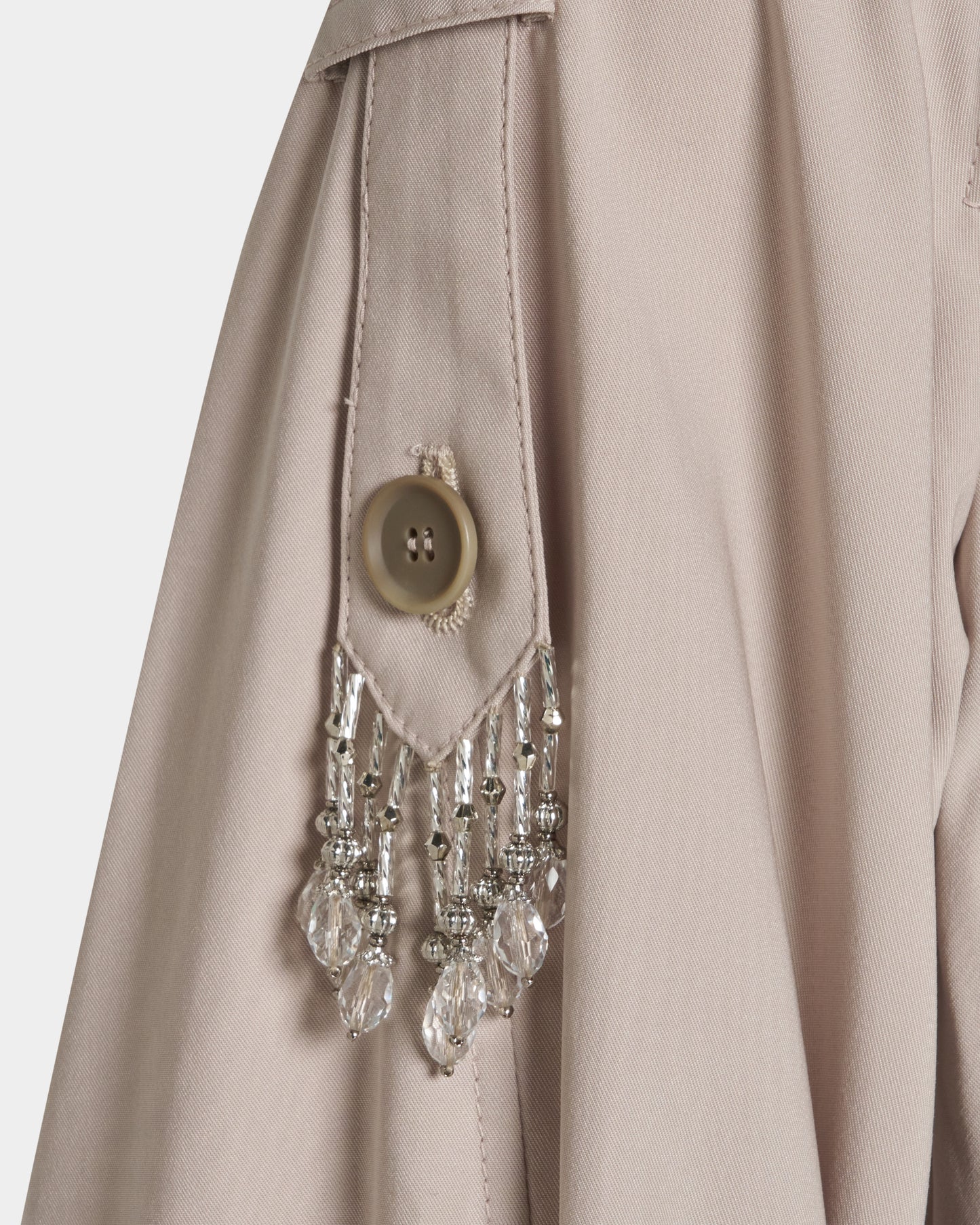 Beads epolette peplum trench jacket Beige【Delivery in January 2027】