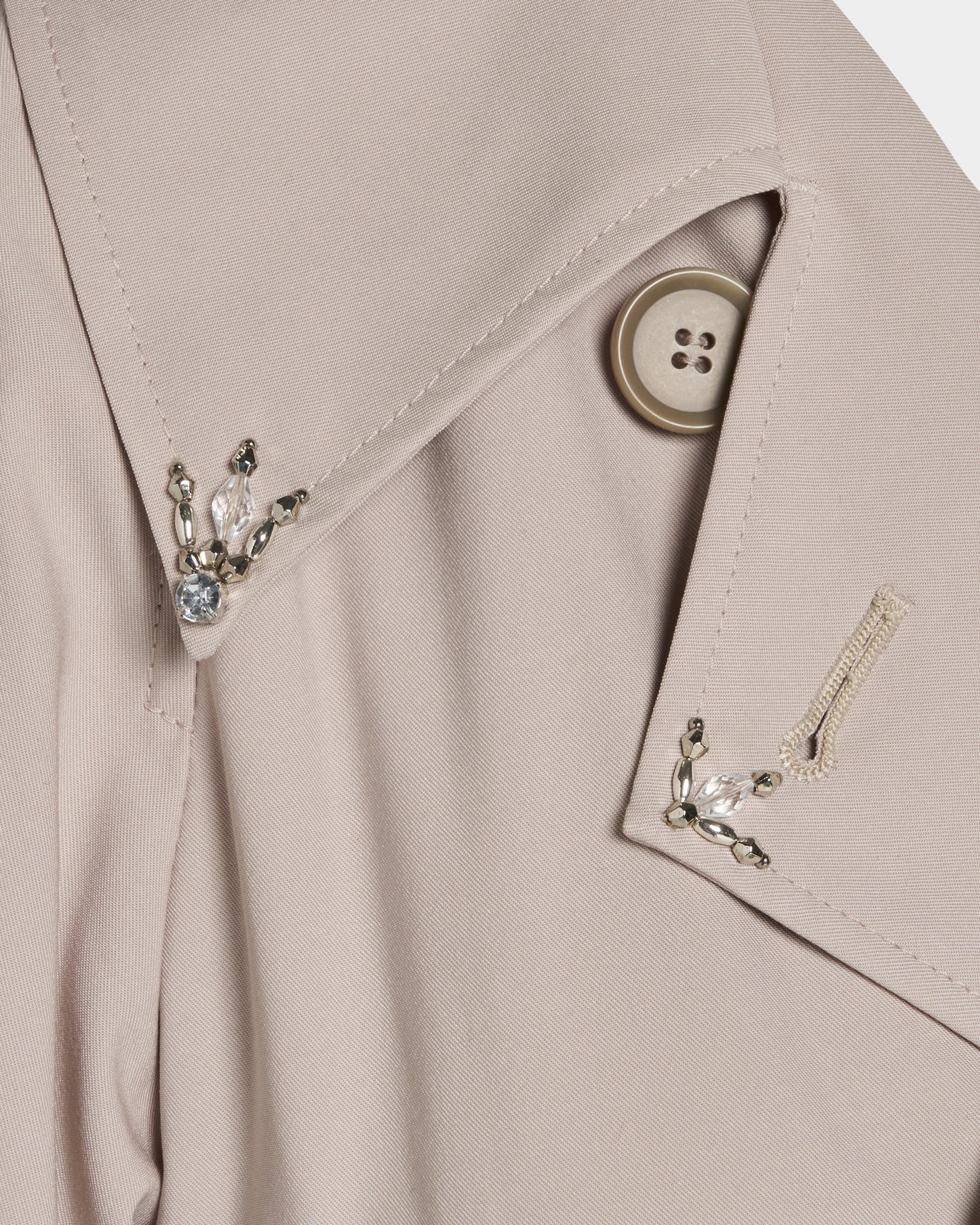 Beads epolette peplum trench jacket Beige【Delivery in January 2027】