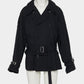 Beads epolette peplum trench jacket Black【Delivery in January 2027】