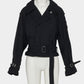 Beads epolette peplum trench jacket Black【Delivery in January 2027】
