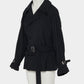 Beads epolette peplum trench jacket Black【Delivery in January 2027】