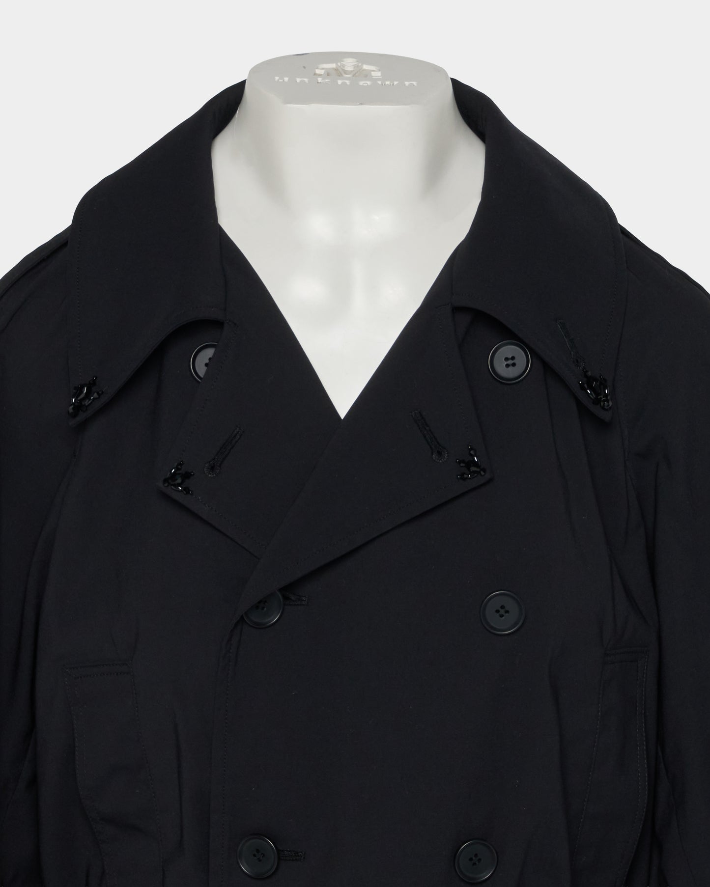 Beads epolette peplum trench jacket Black【Delivery in January 2027】