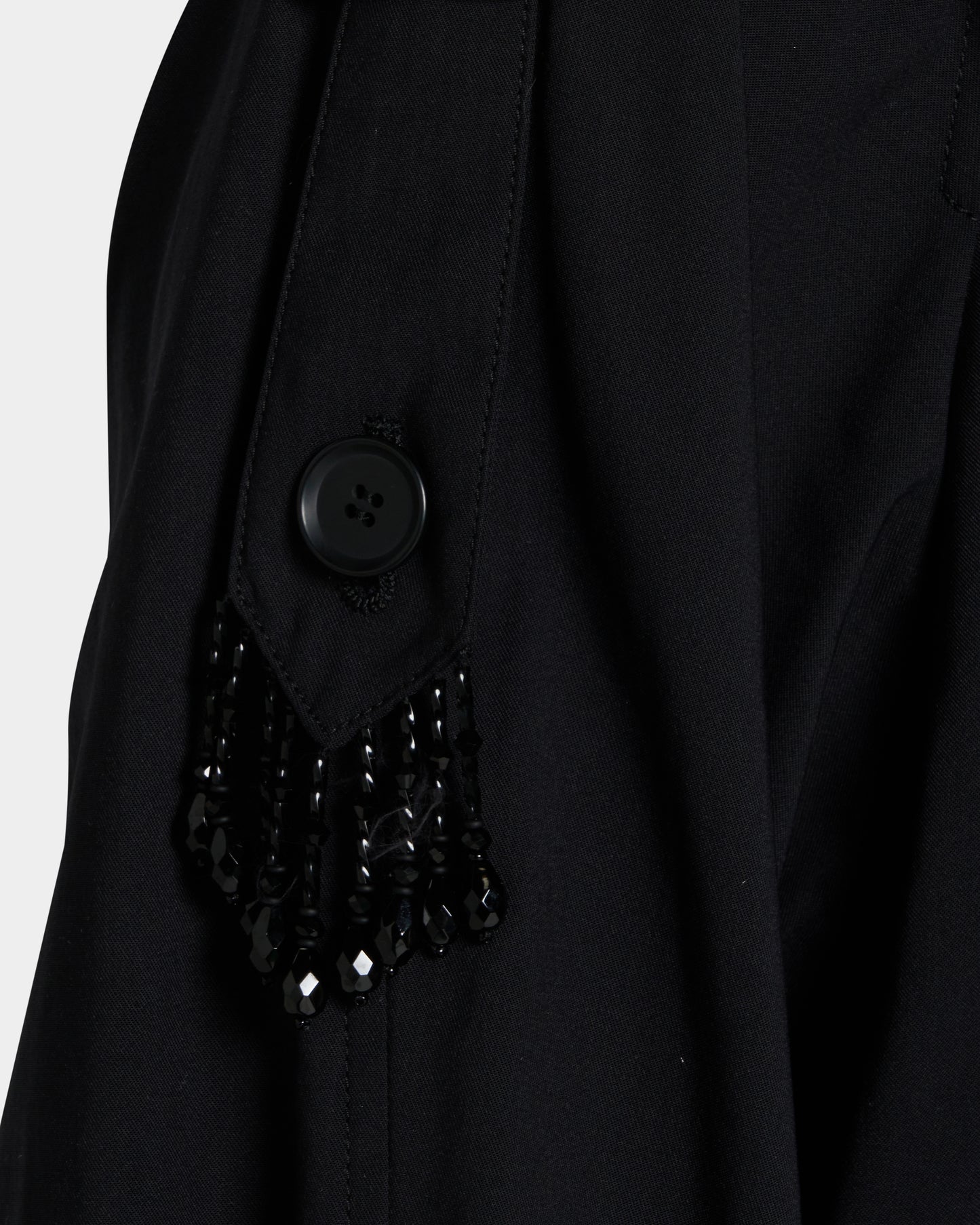 Beads epolette peplum trench jacket Black【Delivery in January 2027】