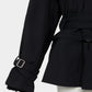 Beads epolette peplum trench jacket Black【Delivery in January 2027】