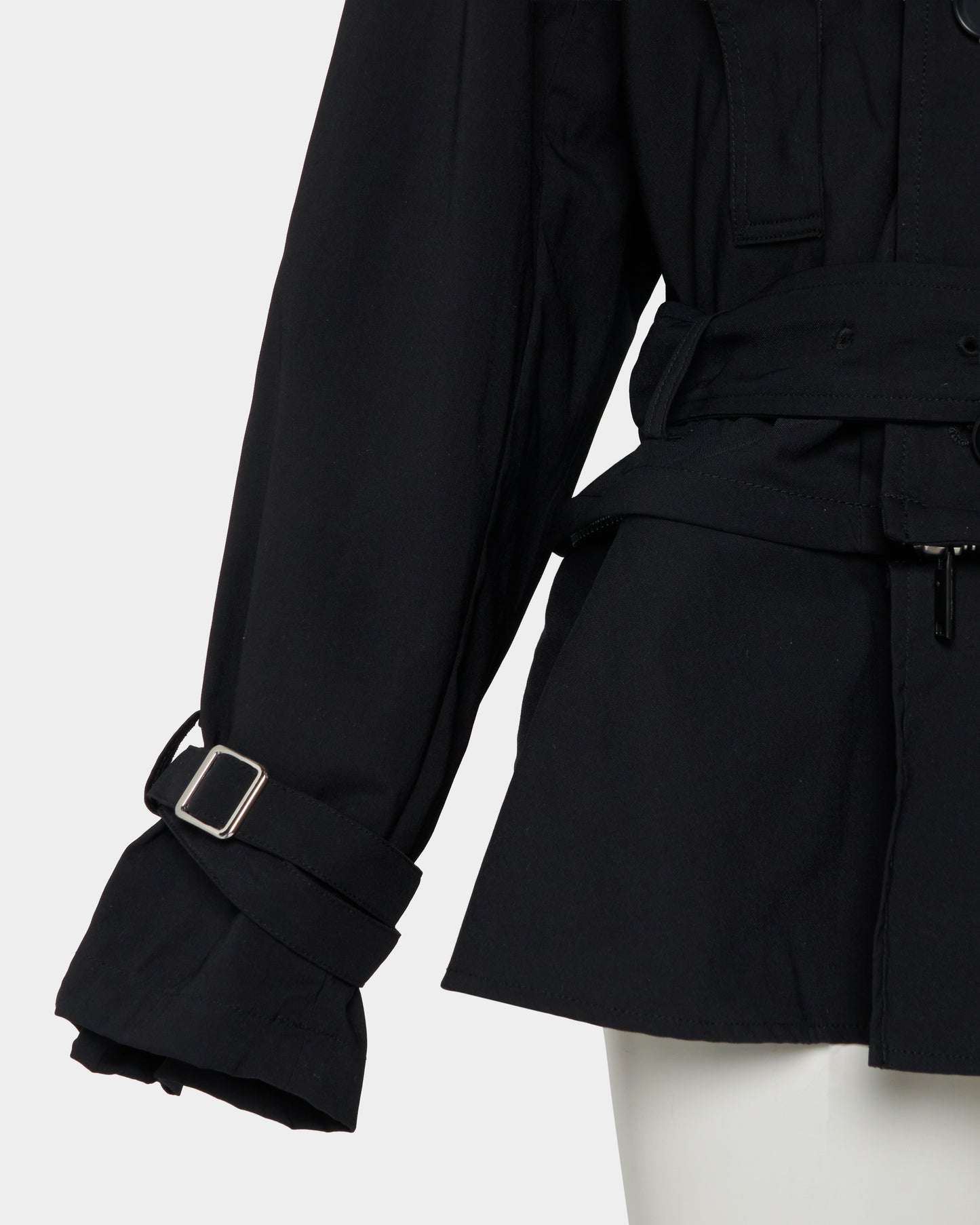 Beads epolette peplum trench jacket Black【Delivery in January 2027】