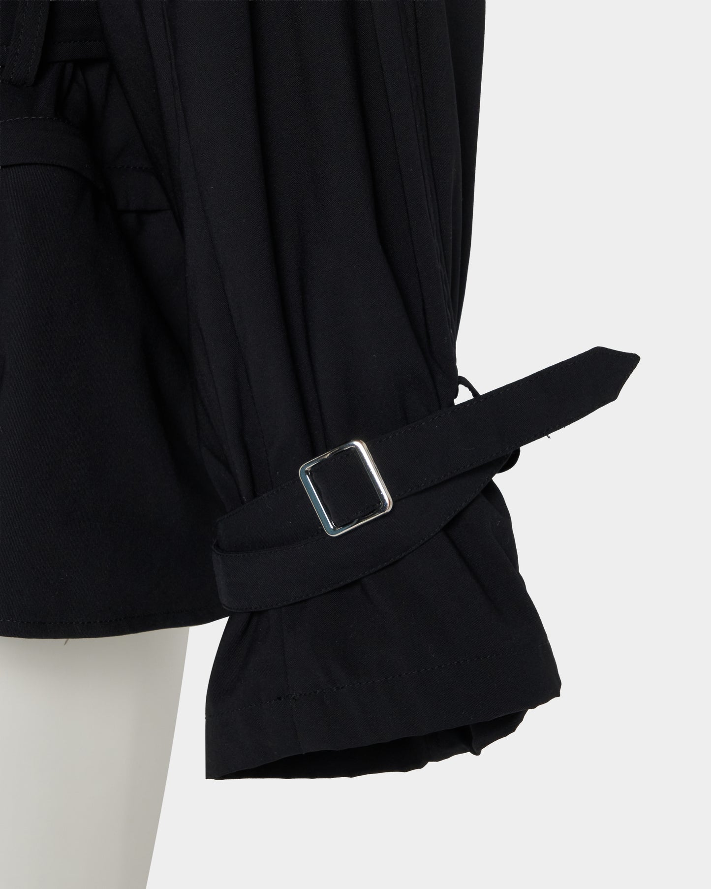 Beads epolette peplum trench jacket Black【Delivery in January 2027】