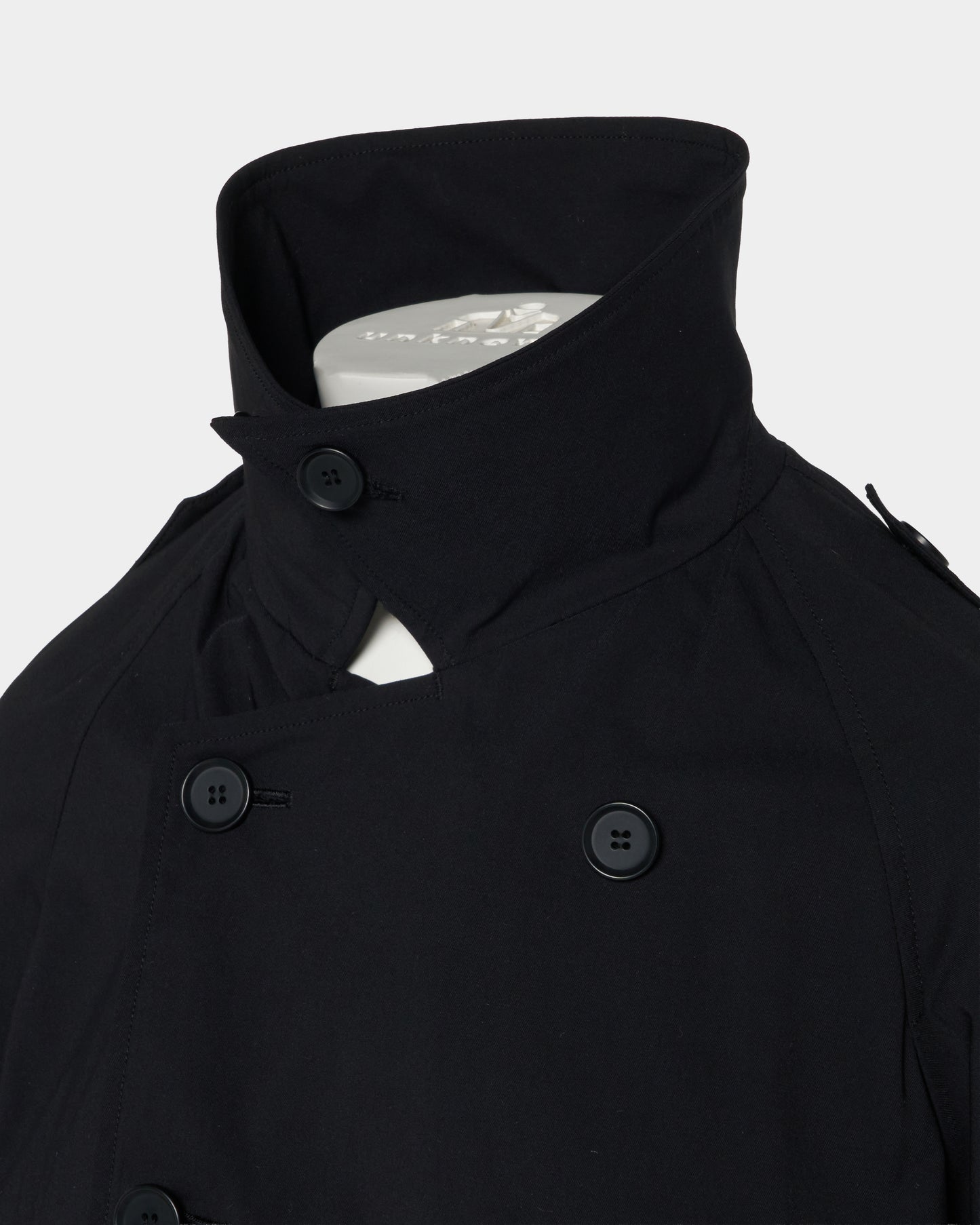 Beads epolette peplum trench jacket Black【Delivery in January 2027】