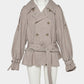 punching lace peplum trench jacket Khaki【Delivery in January 2027】