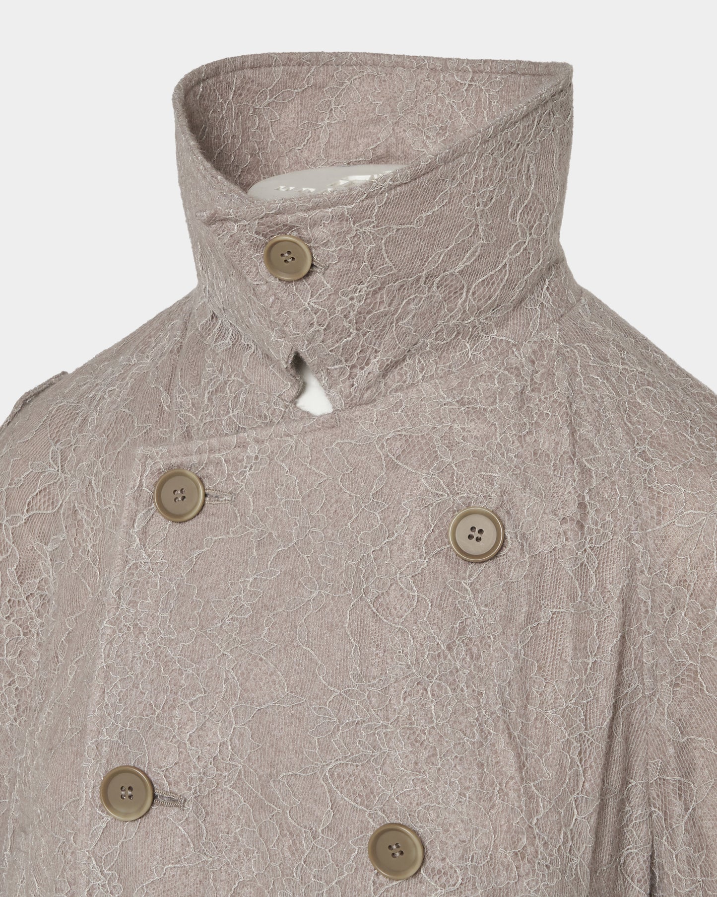 punching lace peplum trench jacket Khaki【Delivery in January 2027】