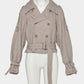 punching lace peplum trench jacket Khaki【Delivery in January 2027】