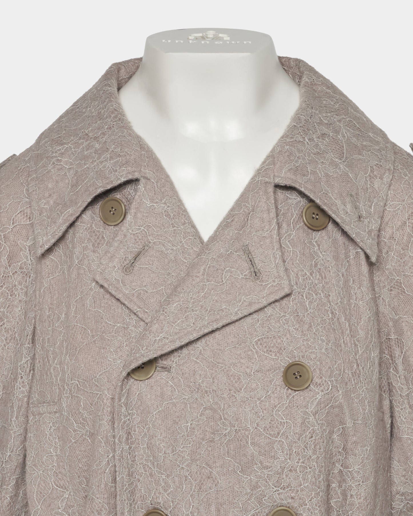 punching lace peplum trench jacket Khaki【Delivery in January 2027】