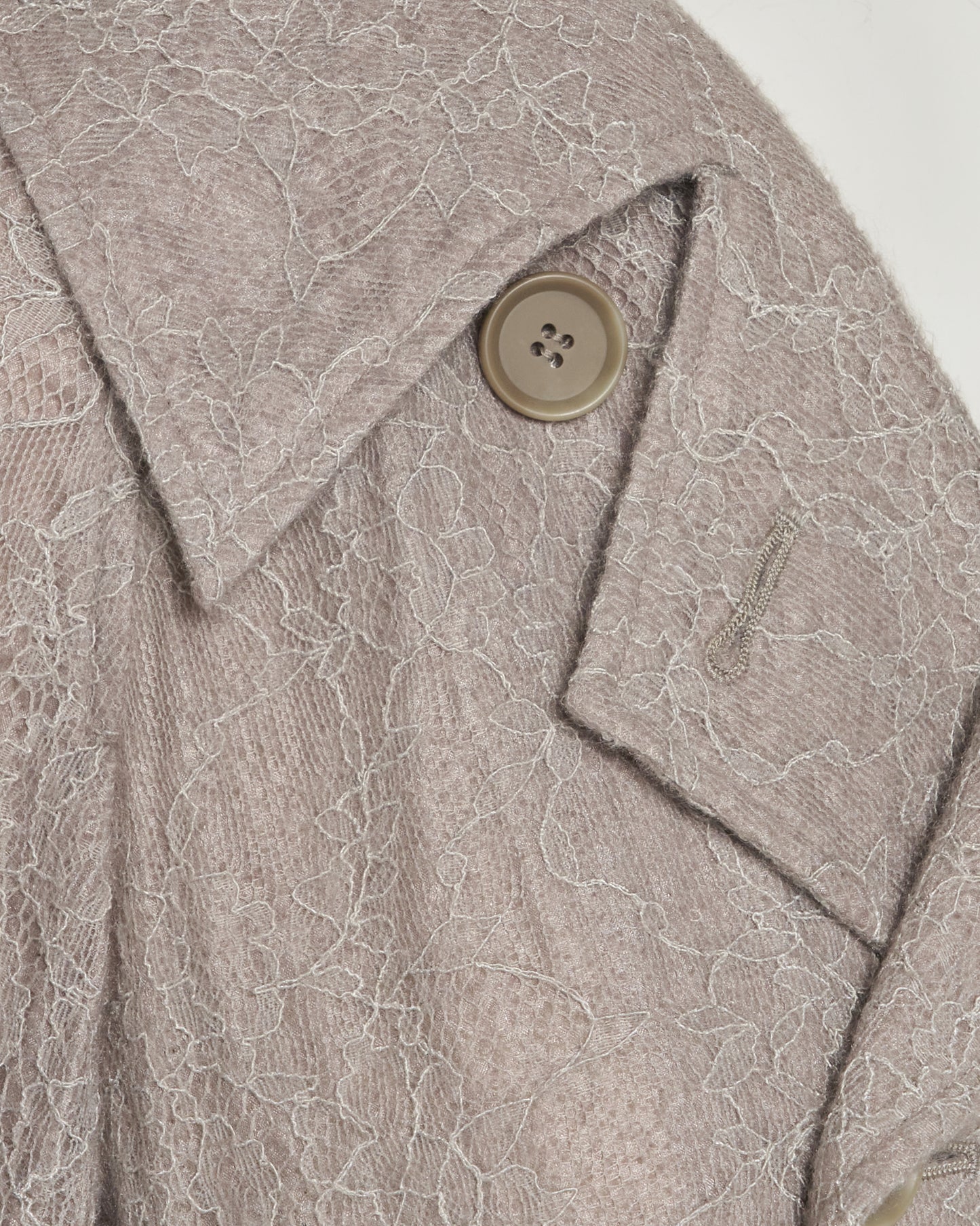 punching lace peplum trench jacket Khaki【Delivery in January 2027】