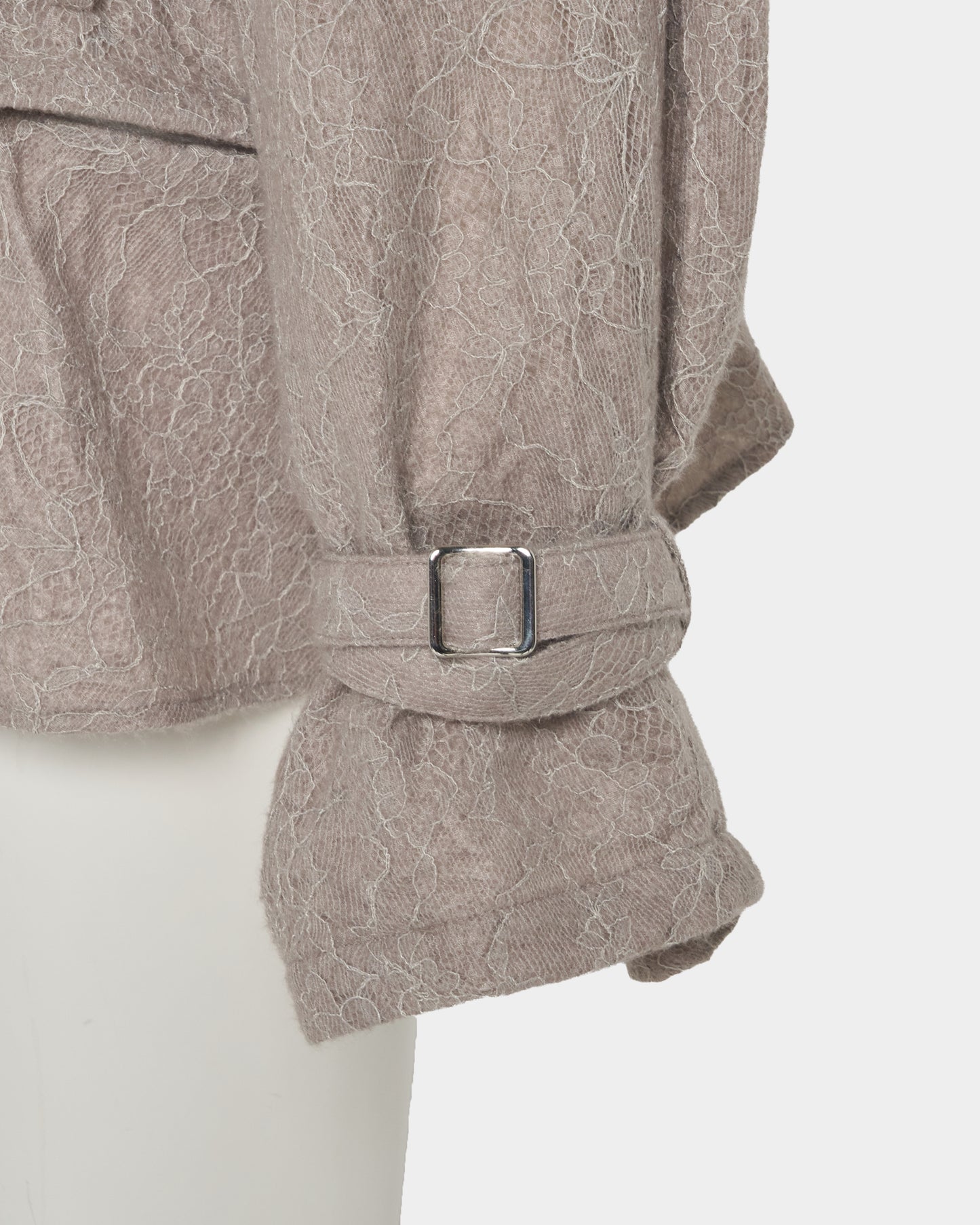 punching lace peplum trench jacket Khaki【Delivery in January 2027】