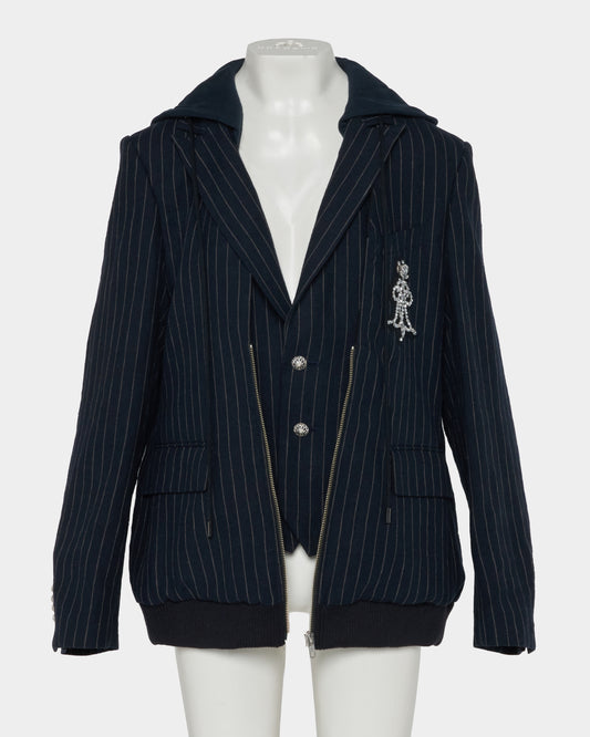 Double layer emblem jacket Navy【Delivery in January 2027】