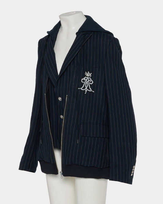 Double layer emblem jacket Navy【Delivery in January 2027】