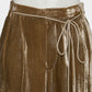 Leather patch panne velvet trousers mustard【Delivery in January 2027】