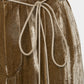Leather patch panne velvet trousers mustard【Delivery in January 2027】