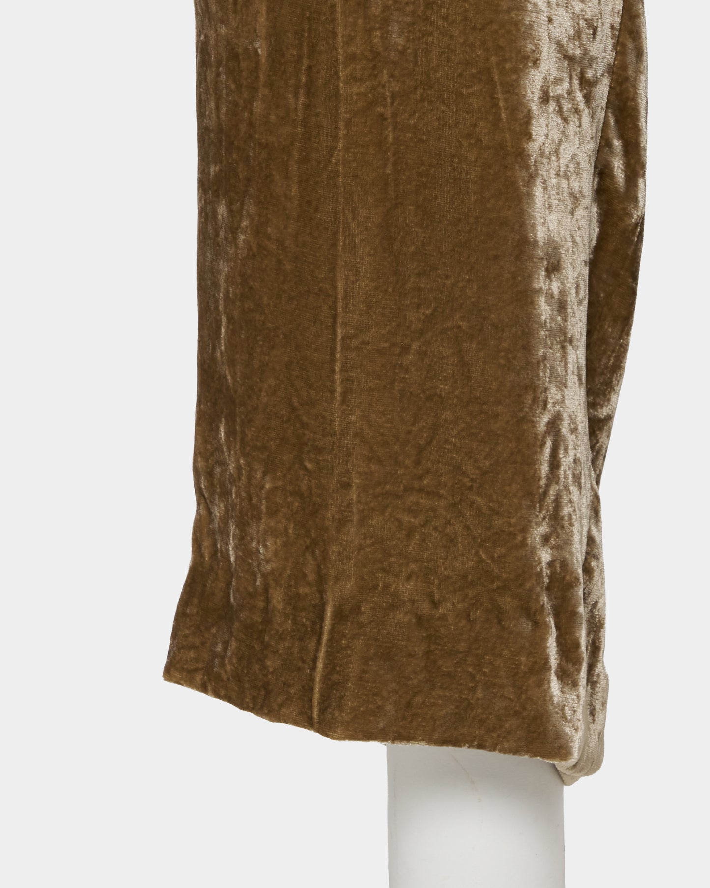 Leather patch panne velvet trousers mustard【Delivery in January 2027】