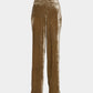 Leather patch panne velvet trousers mustard【Delivery in January 2027】