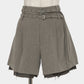 Exposed lining double belt trousers Greige【Delivery in January 2027】