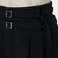Exposed lining double belt trousers Black【Delivery in January 2027】