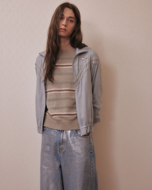 bijou logo check drawstring blouson Blue【Delivery in January 2027】