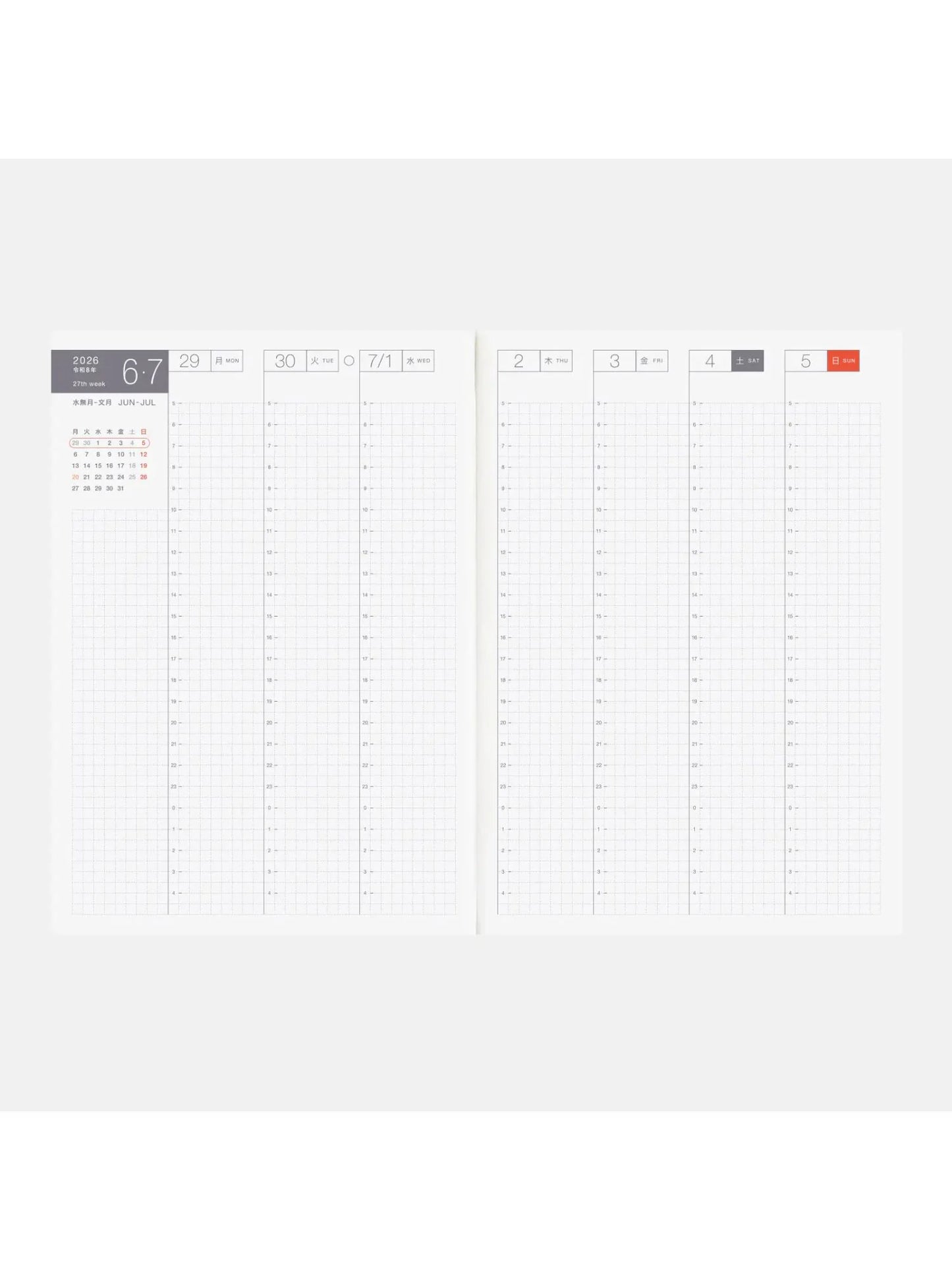 【ほぼ日手帳2027】White handkerchief diary -カズン（A5）サイズ用カバー × 手帳本体 set-【Stock】
