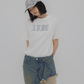 LOVE glitter T-shirt White × Silver【stock】