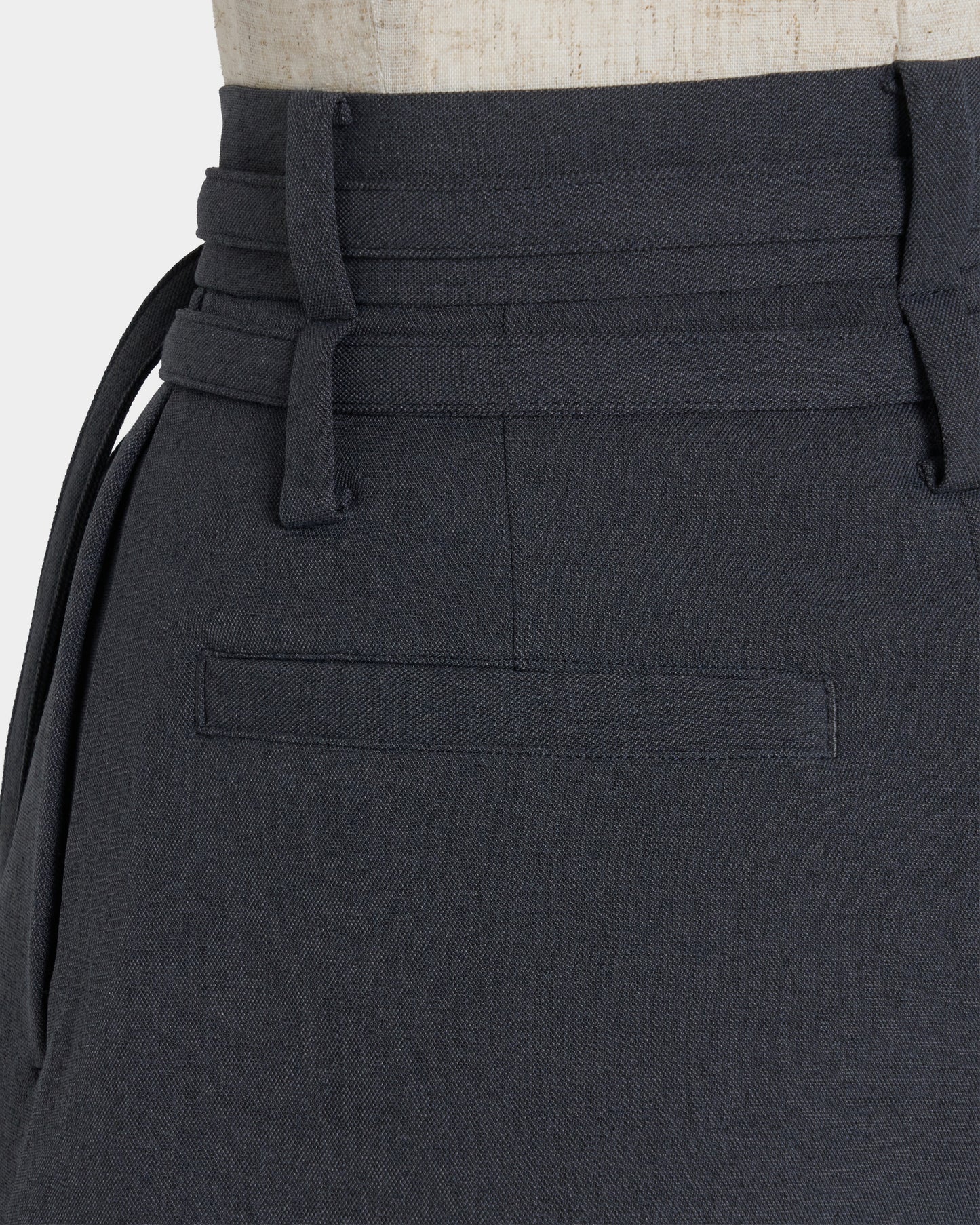 Exposed lining double belt trousers Gray【Delivery in January 2027】