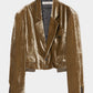 Stripe lining panne velvet jacket mustard【Delivery in January 2027】