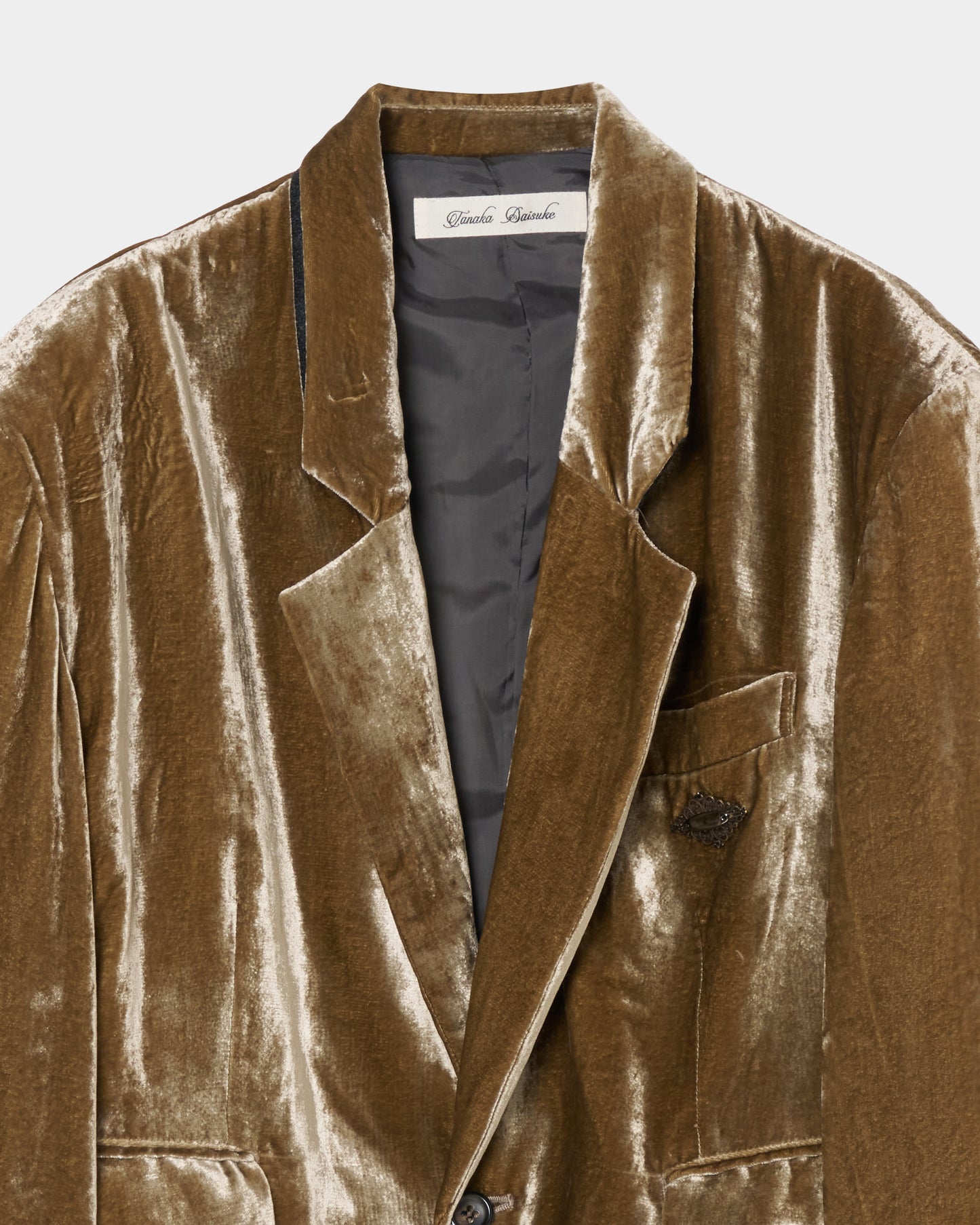 Stripe lining panne velvet jacket mustard【Delivery in January 2027】