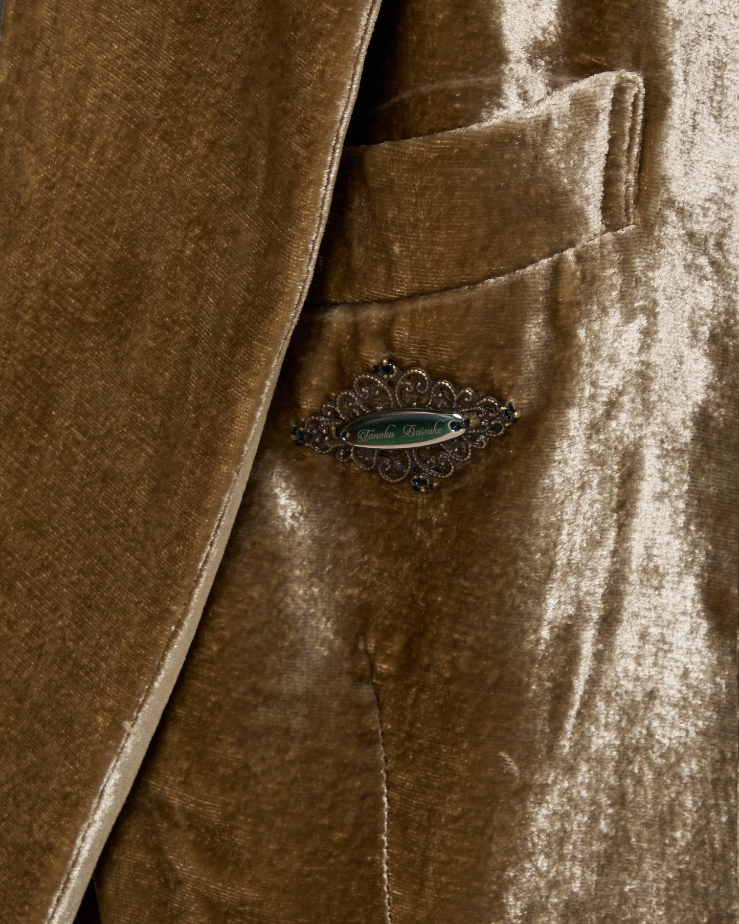 Stripe lining panne velvet jacket mustard【Delivery in January 2027】