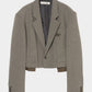 Stripe lining cropped jacket Greige【Delivery in January 2027】