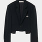 Stripe lining cropped jacket Black【Delivery in January 2027】