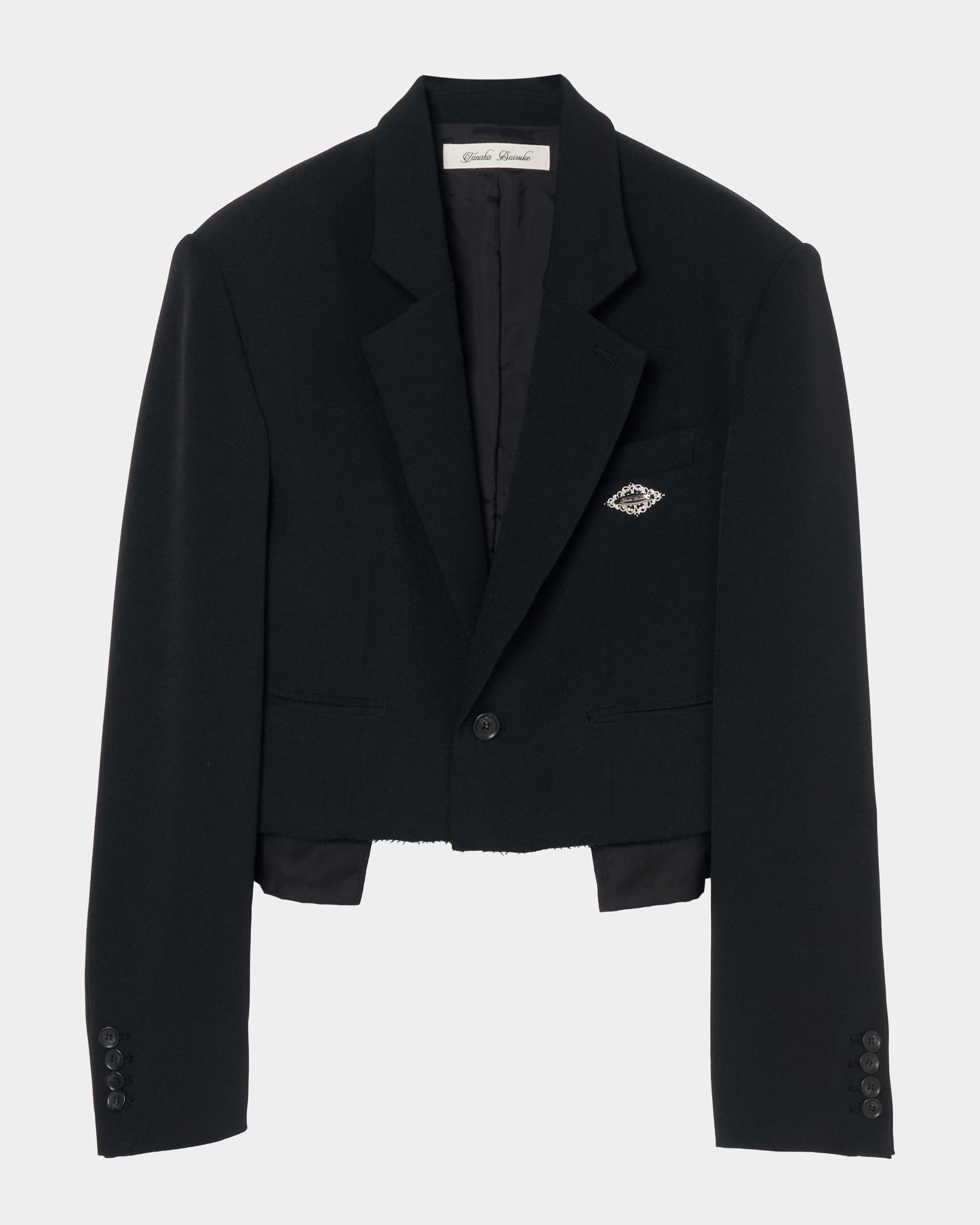 Stripe lining cropped jacket Black【Delivery in January 2027】
