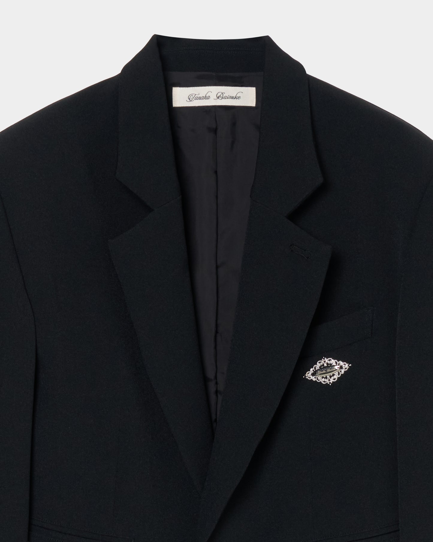 Stripe lining cropped jacket Black【Delivery in January 2027】