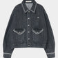 Letter pocket denim jacket Black【Delivery in February 2027】