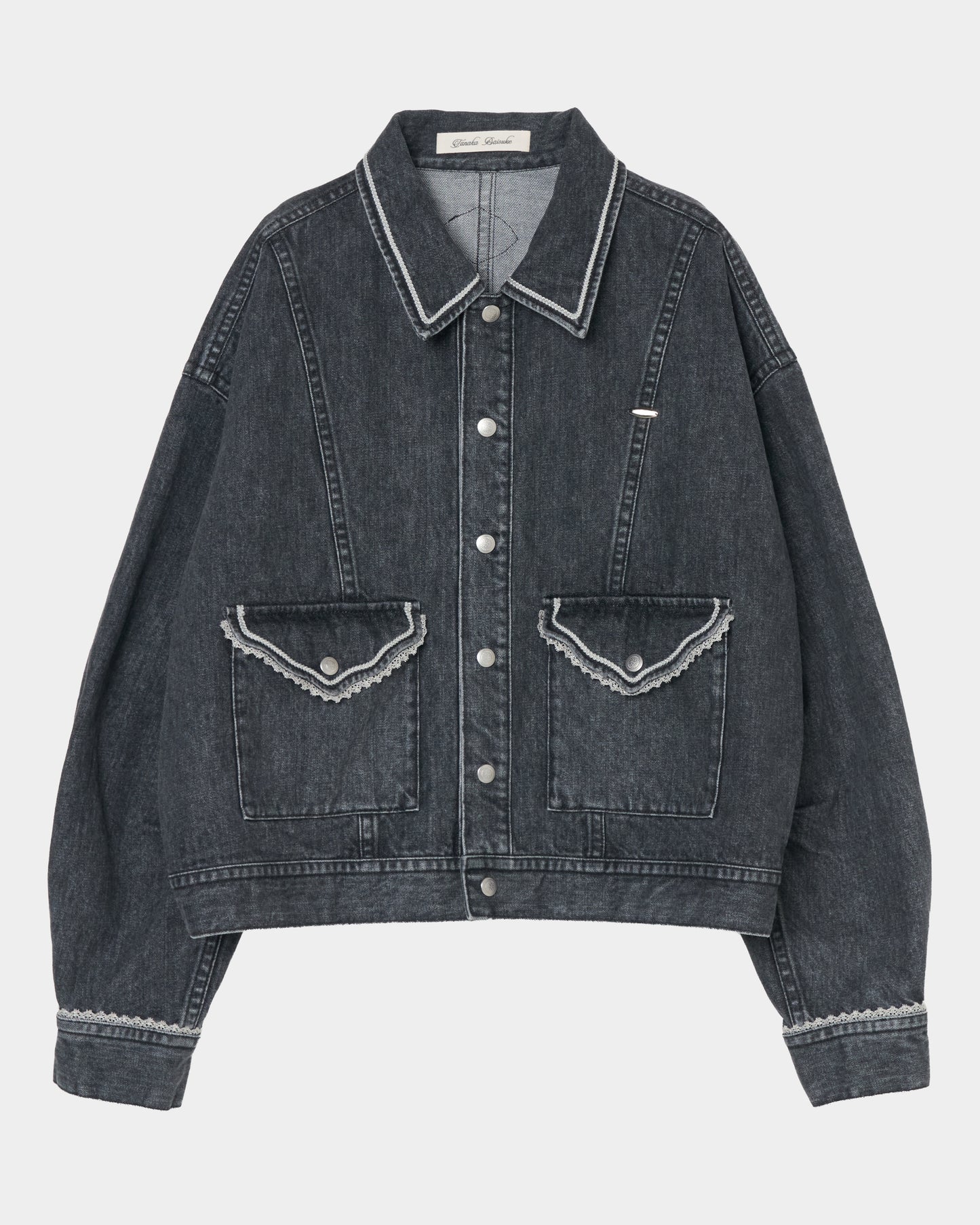 Letter pocket denim jacket Black【Delivery in February 2027】