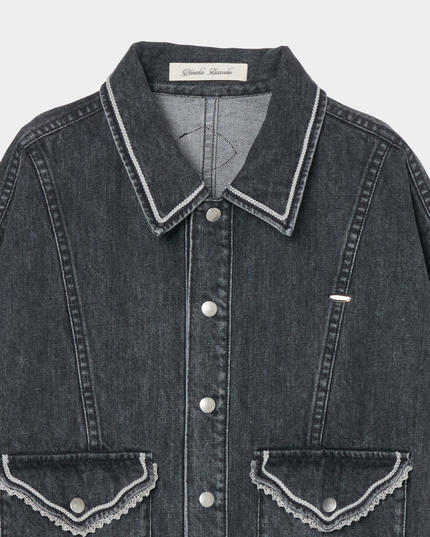 Letter pocket denim jacket Black【Delivery in February 2027】