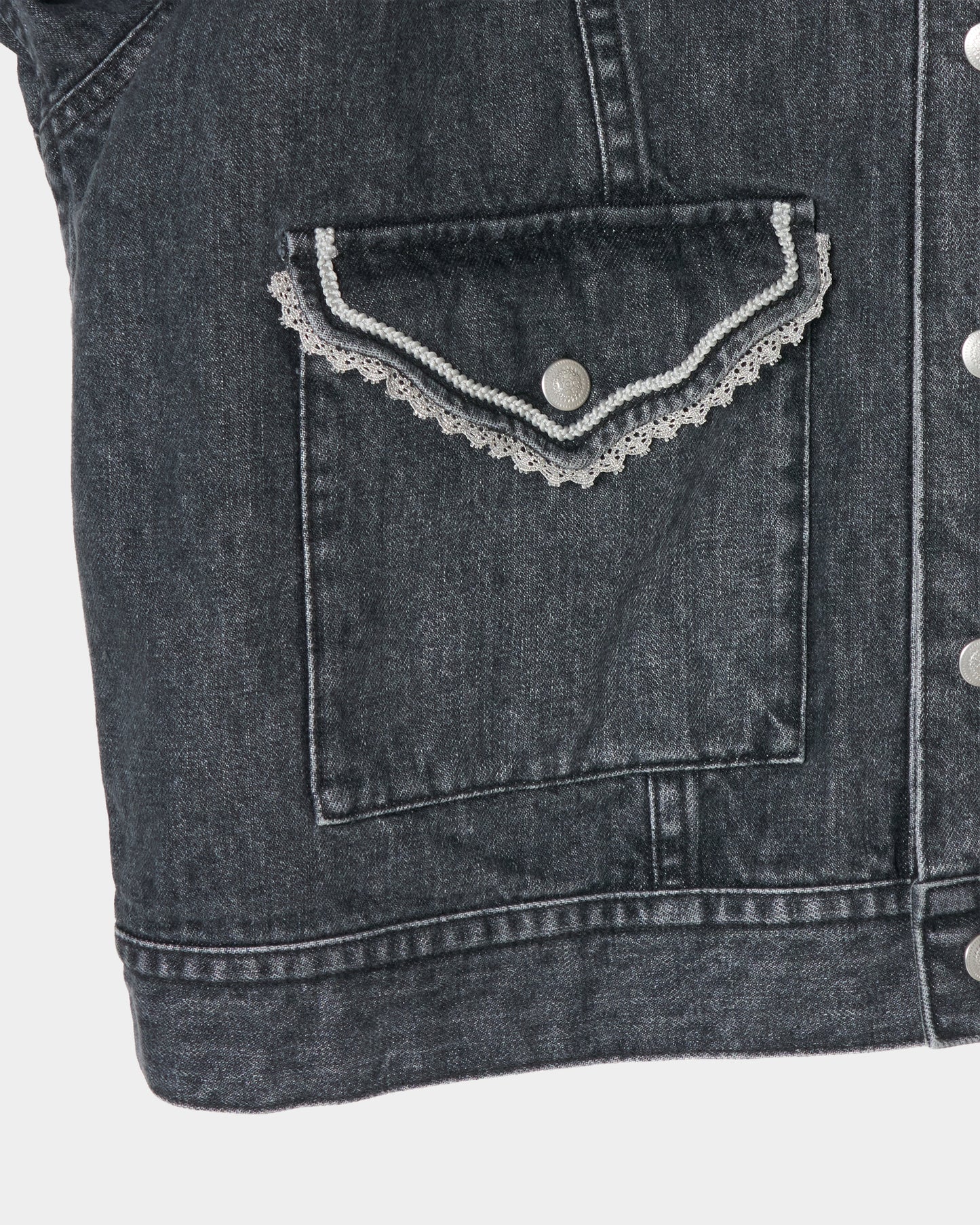 Letter pocket denim jacket Black【Delivery in February 2027】
