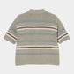 Lace border knit polo shirt Gray【Delivery in January 2027】