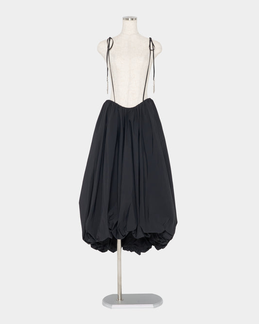 chain tassel ballon skirt Black【Delivery in February 2027】