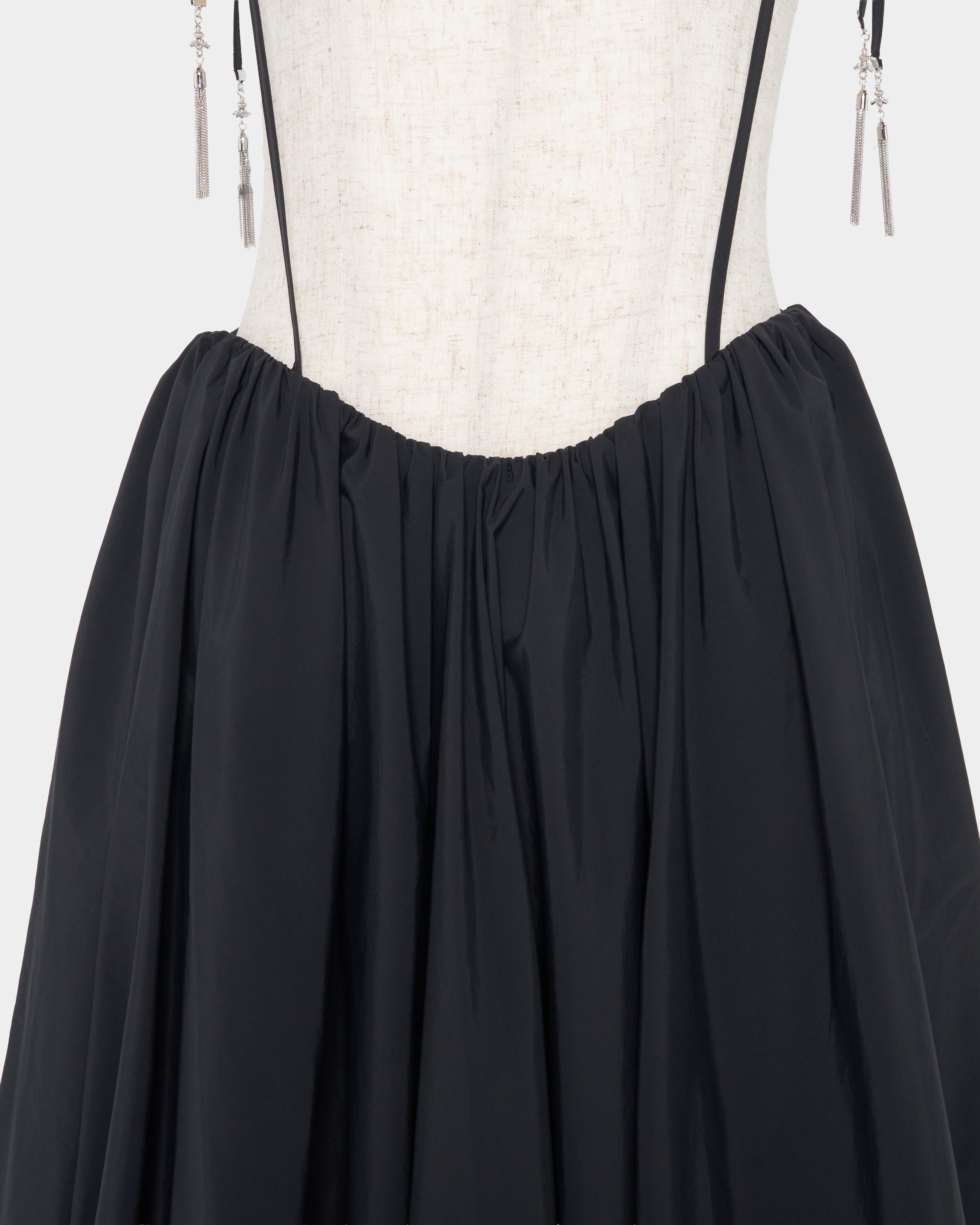 tanakadaisuke(タナカダイスケ)|スカート|chain tassel ballon skirt Black