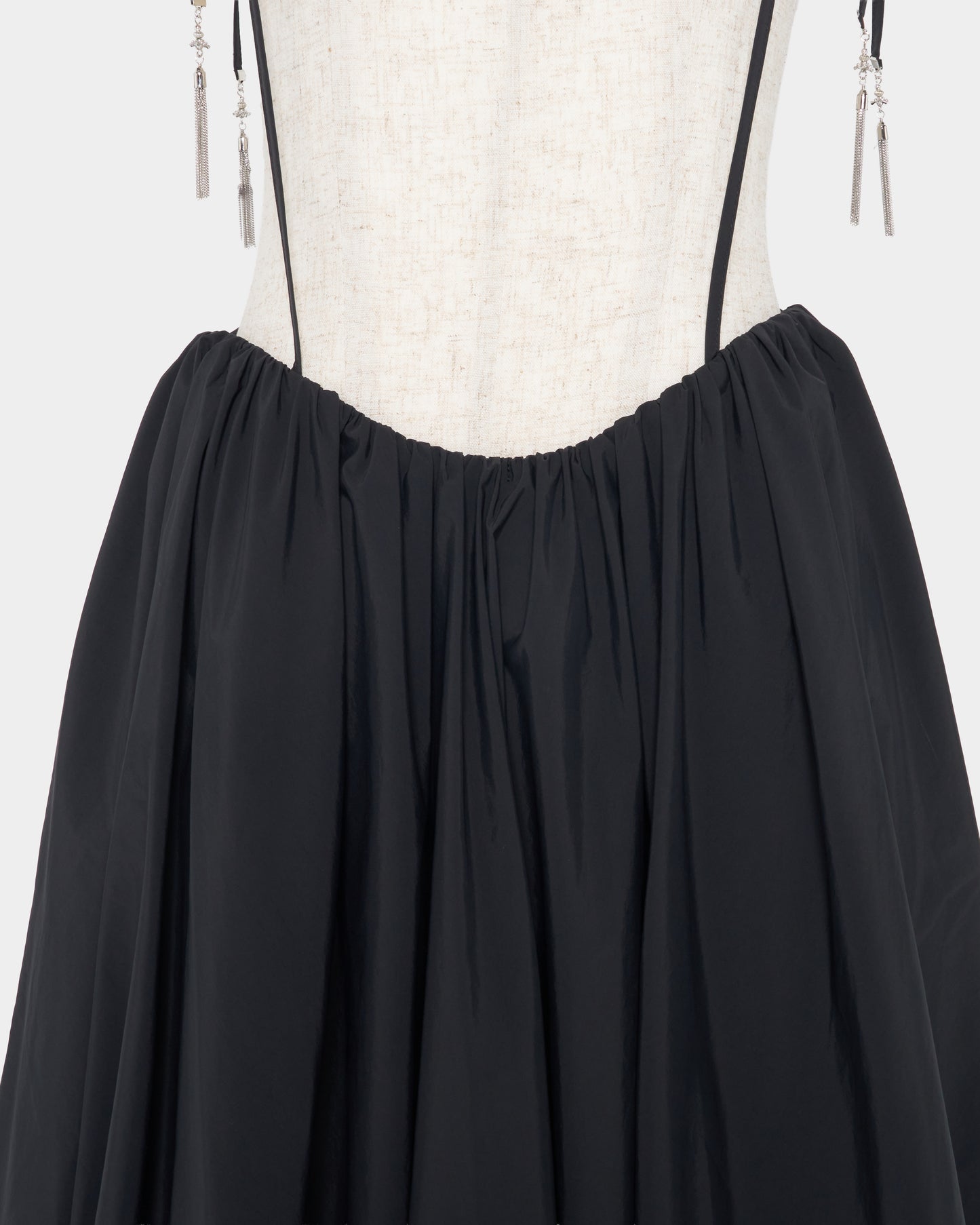 chain tassel ballon skirt Black【Delivery in February 2027】