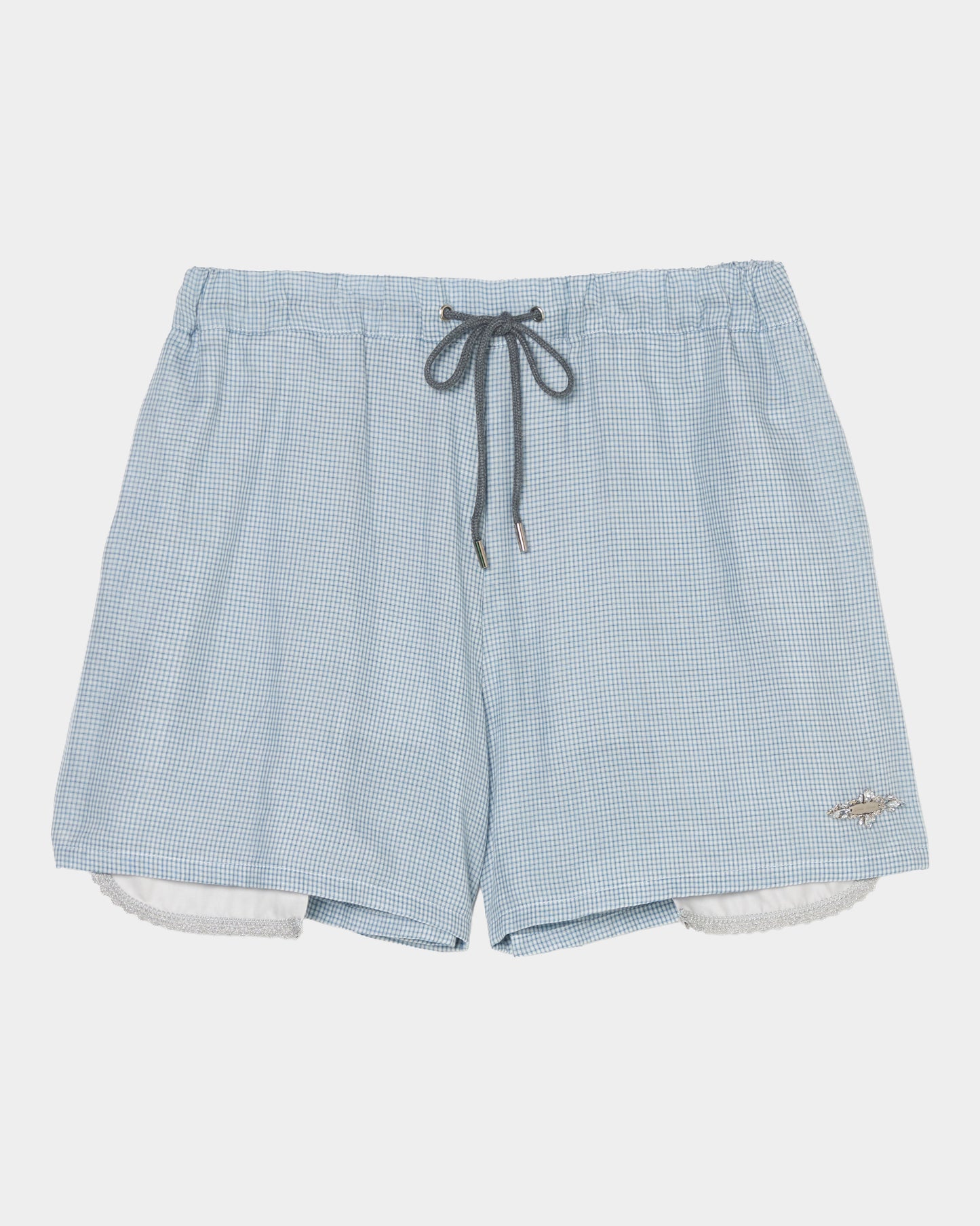 bijou logo check shorts Blue【Delivery in January 2027】
