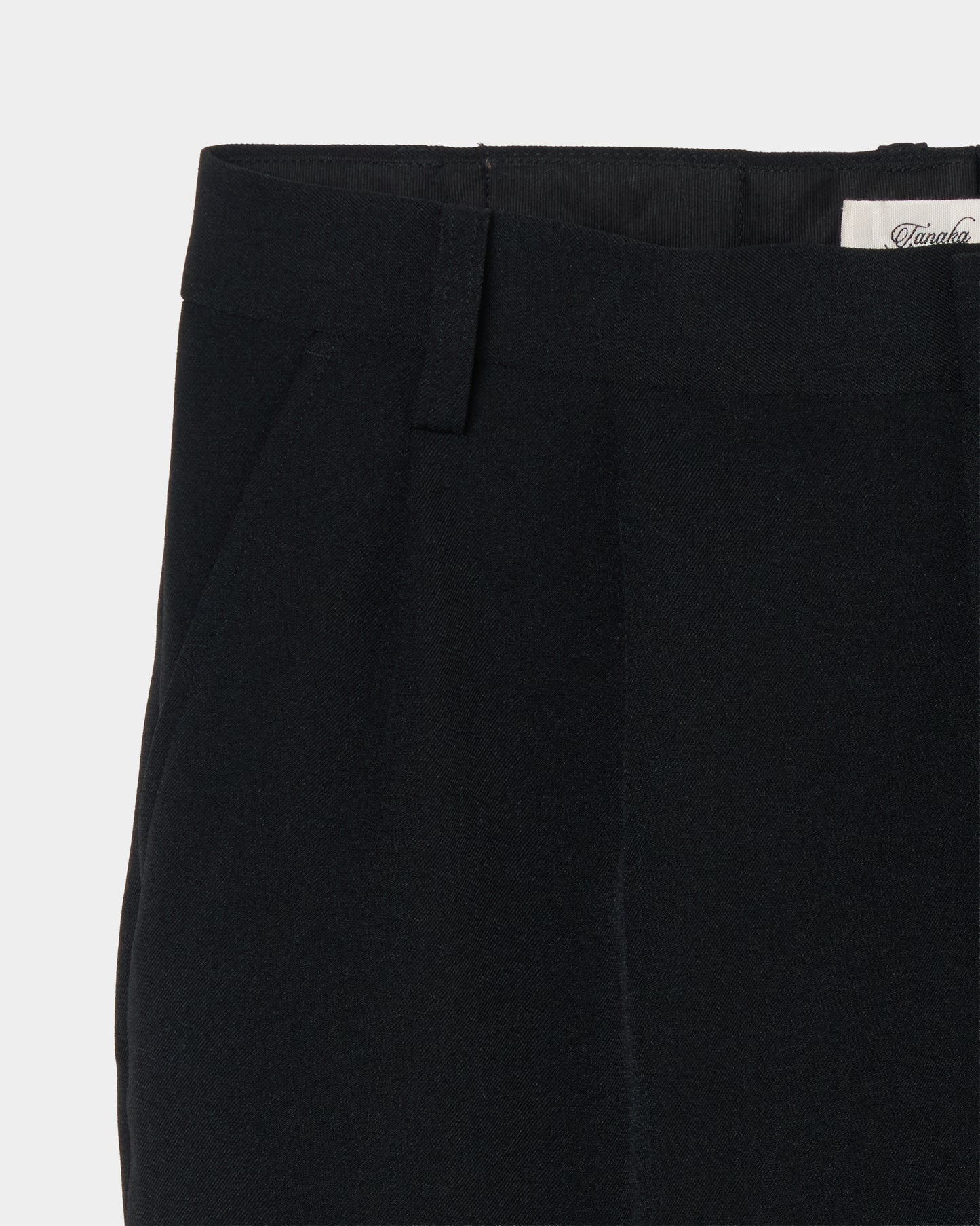 Leather patch one-tuck trousers Black【Delivery in January 2027】