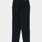 Leather patch one-tuck trousers Black【Delivery in January 2027】