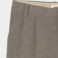 Leather patch one-tuck trousers Greige【Delivery in January 2027】