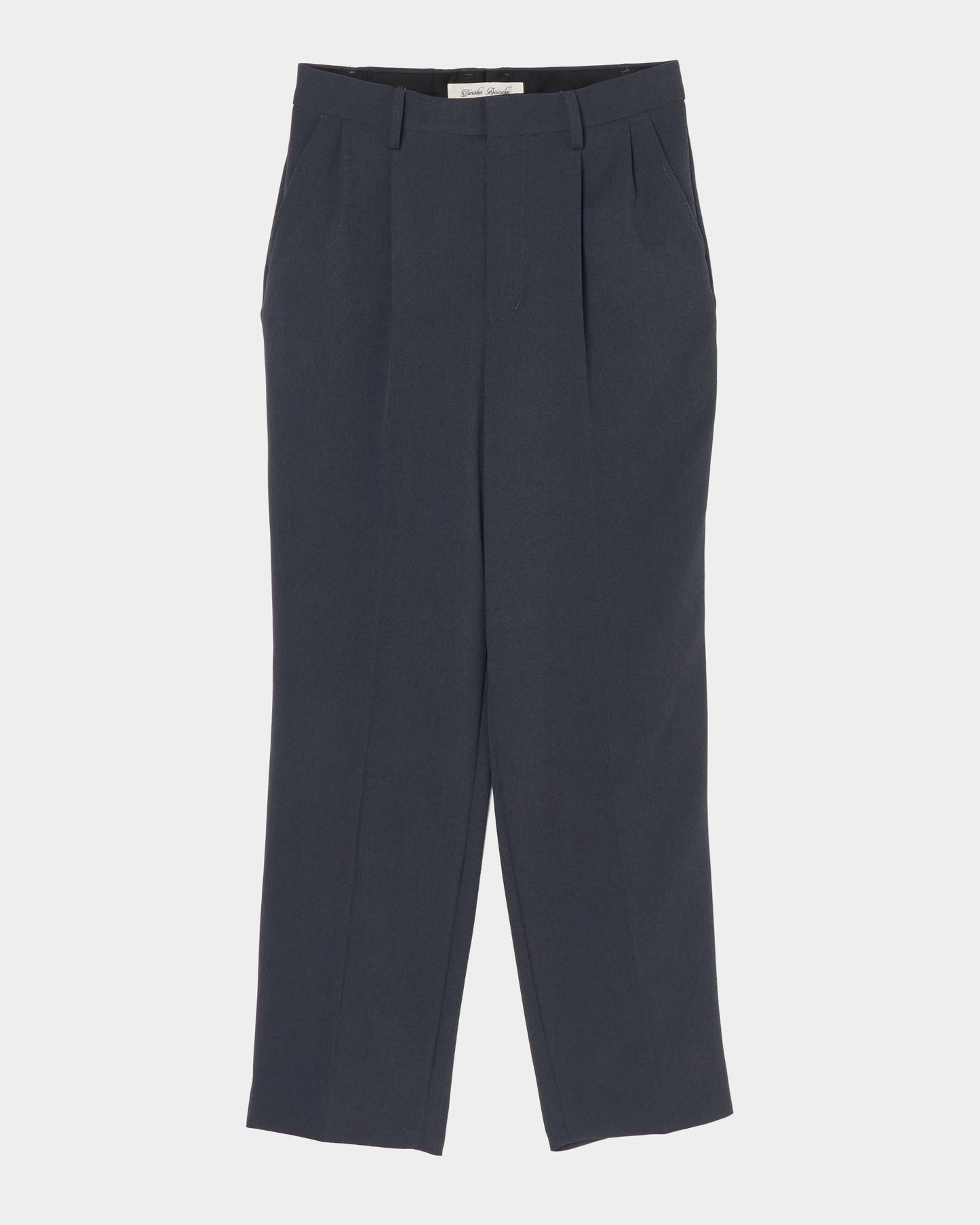Leather patch one-tuck trousers Gray【Delivery in January 2027】