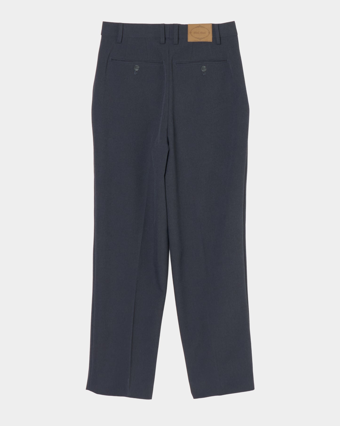 Leather patch one-tuck trousers Gray【Delivery in January 2027】